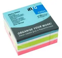 Block de Notas Adhesivas 3″x3″ 4 Colores 450 Hojas / Info-Notes
