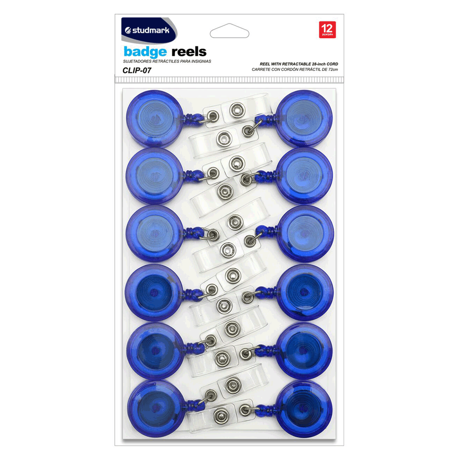 Sujetador Plástico Retráctil (yoyo) para insignias color azul Studmark ST-CLIP-12